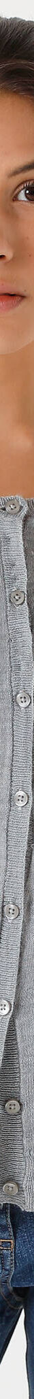 Cardigan boutonné col rond uni, toucher doux (gris chiné) Cardigan boutonné col rond uni, toucher doux (gris chiné)